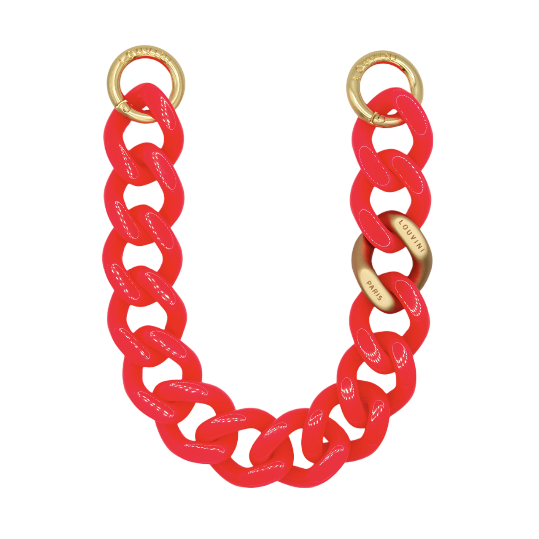 Bracelet de téléphone en résine rose fluo