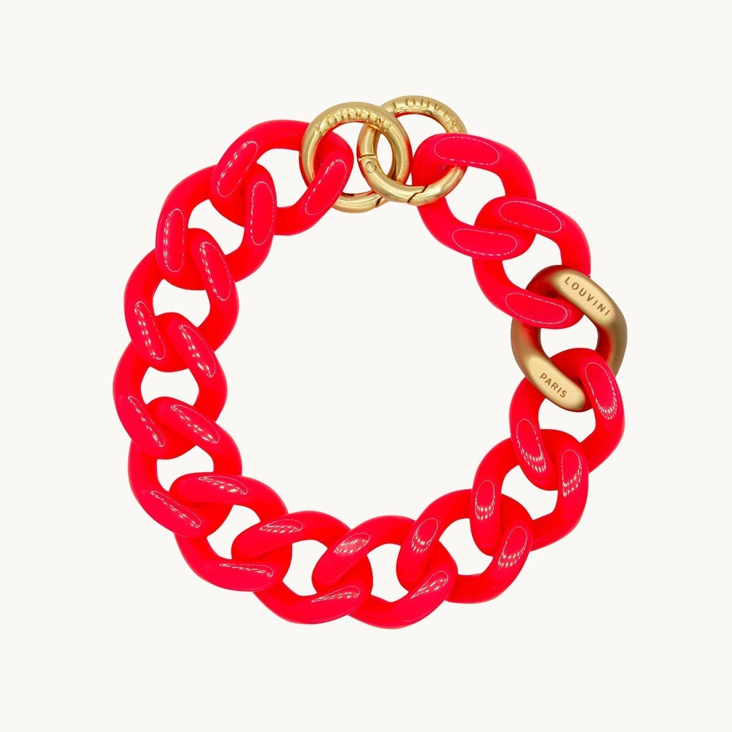 Bracelet de téléphone en résine rose fluo