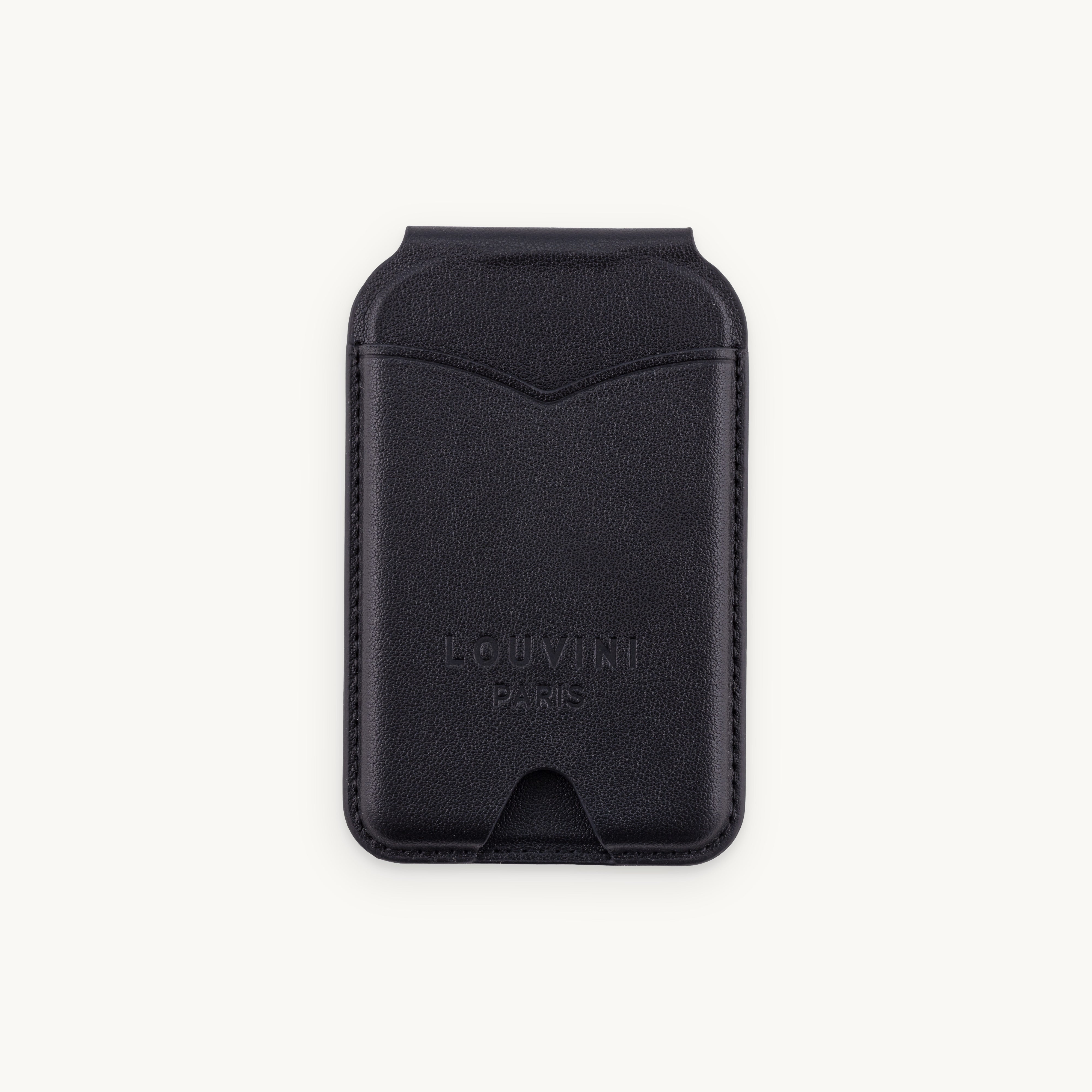 Porte-cartes MagSafe noir pour coque de téléphone, accessoire pratique et tendance