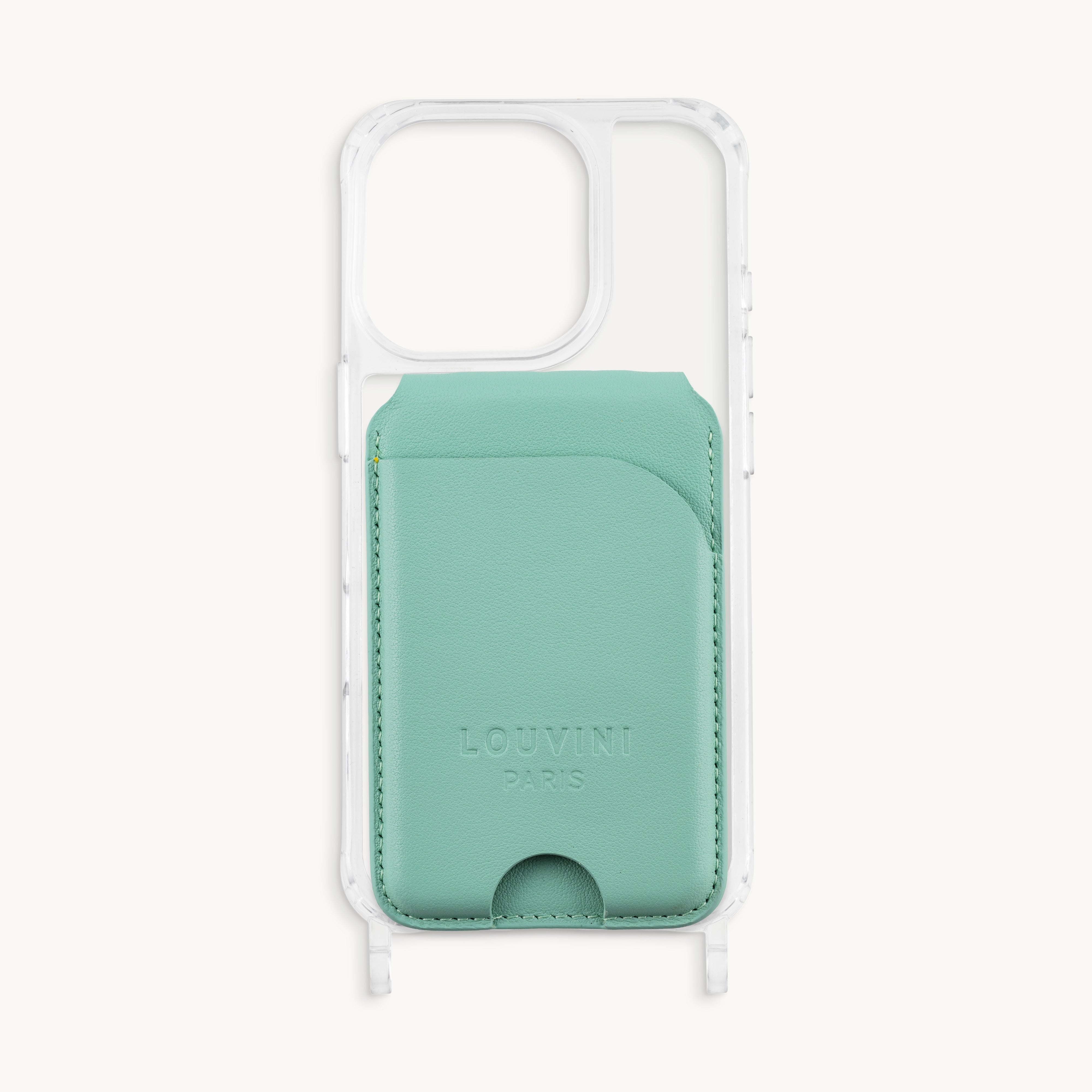 Porte-cartes MagSafe vert pour coque de téléphone, accessoire pratique et tendance