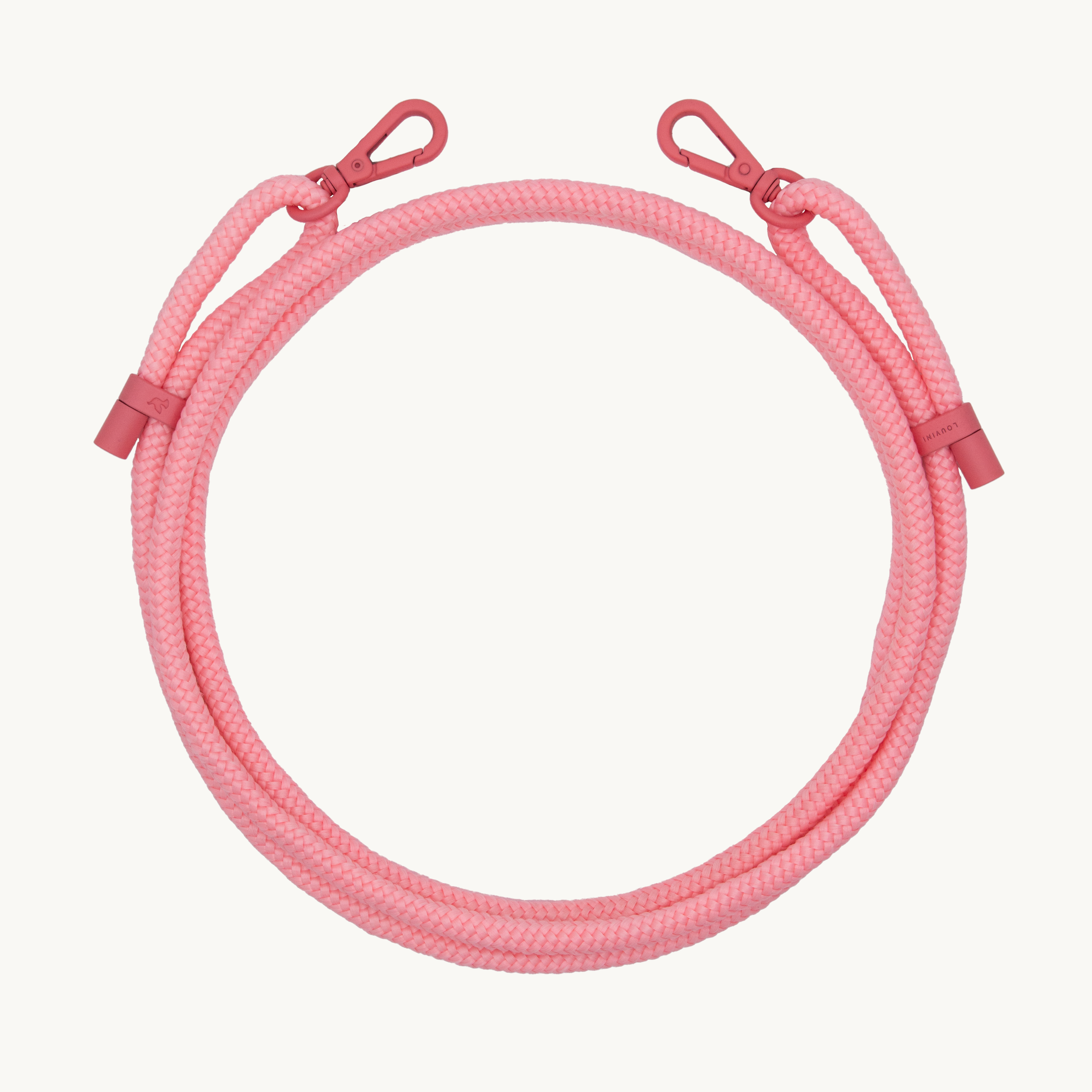 cordon pour téléphone rose avec mousquetons en bandoulière