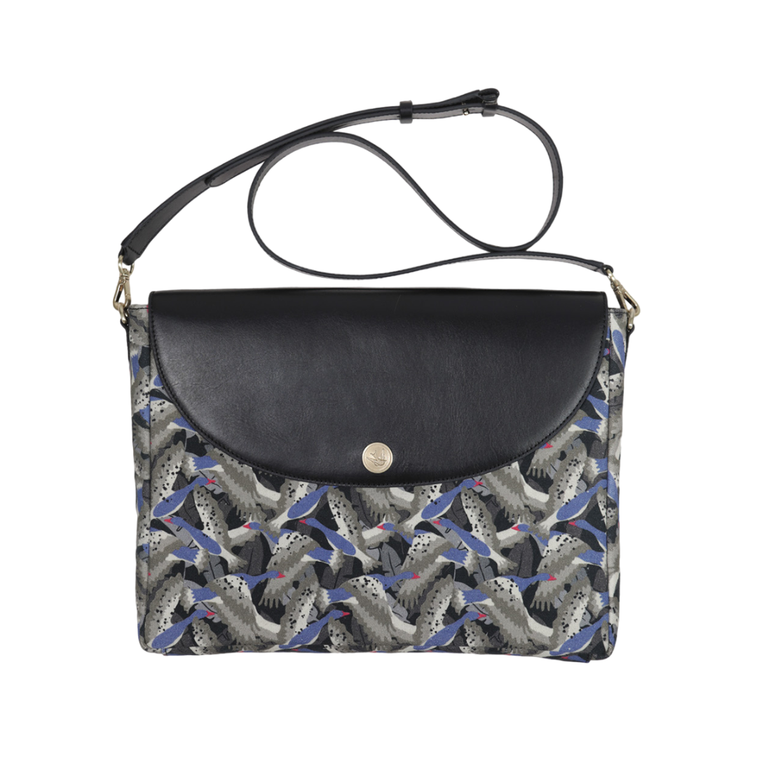 sac ordinateur oiseaux kaki