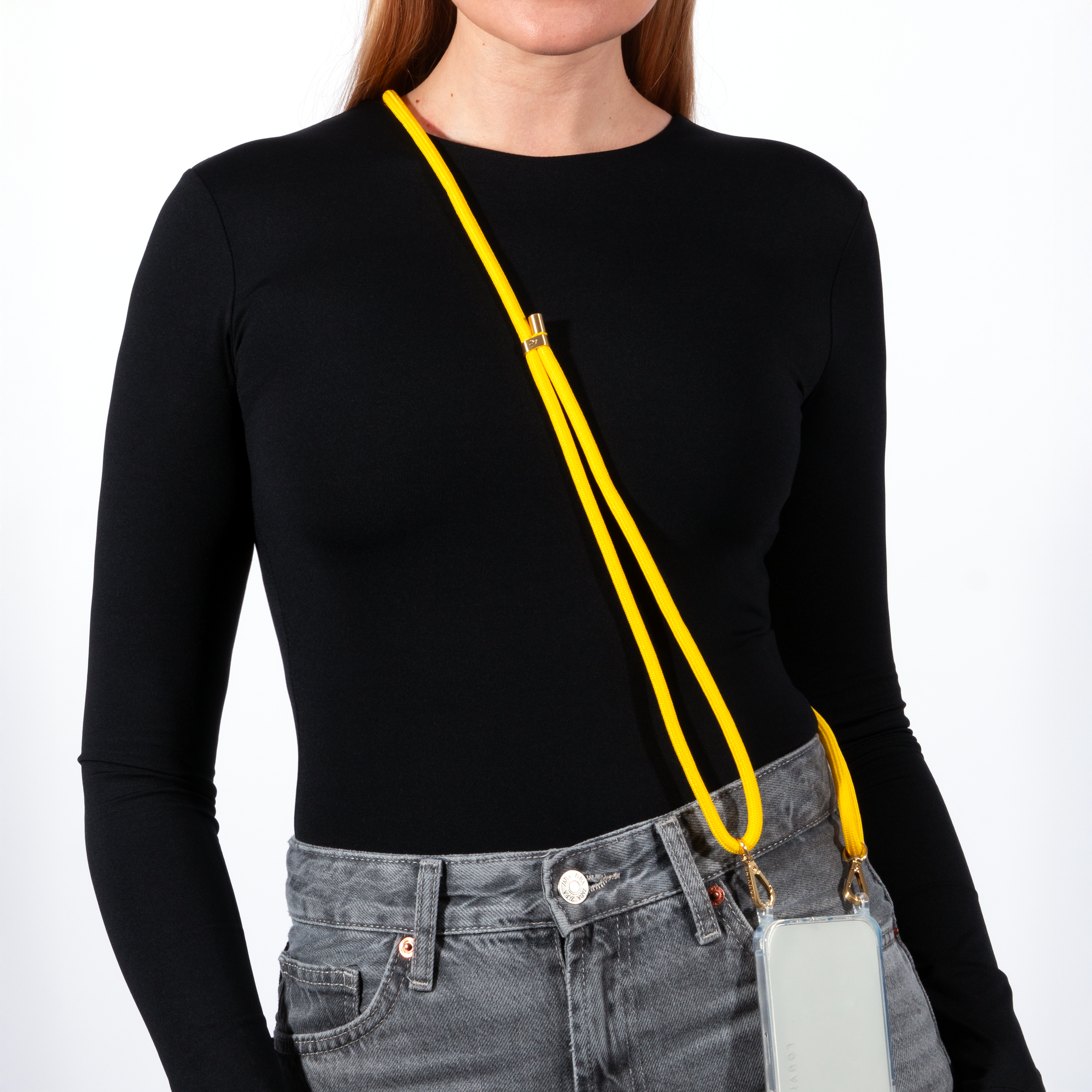 cordon pour téléphone ajustable jaune soleil