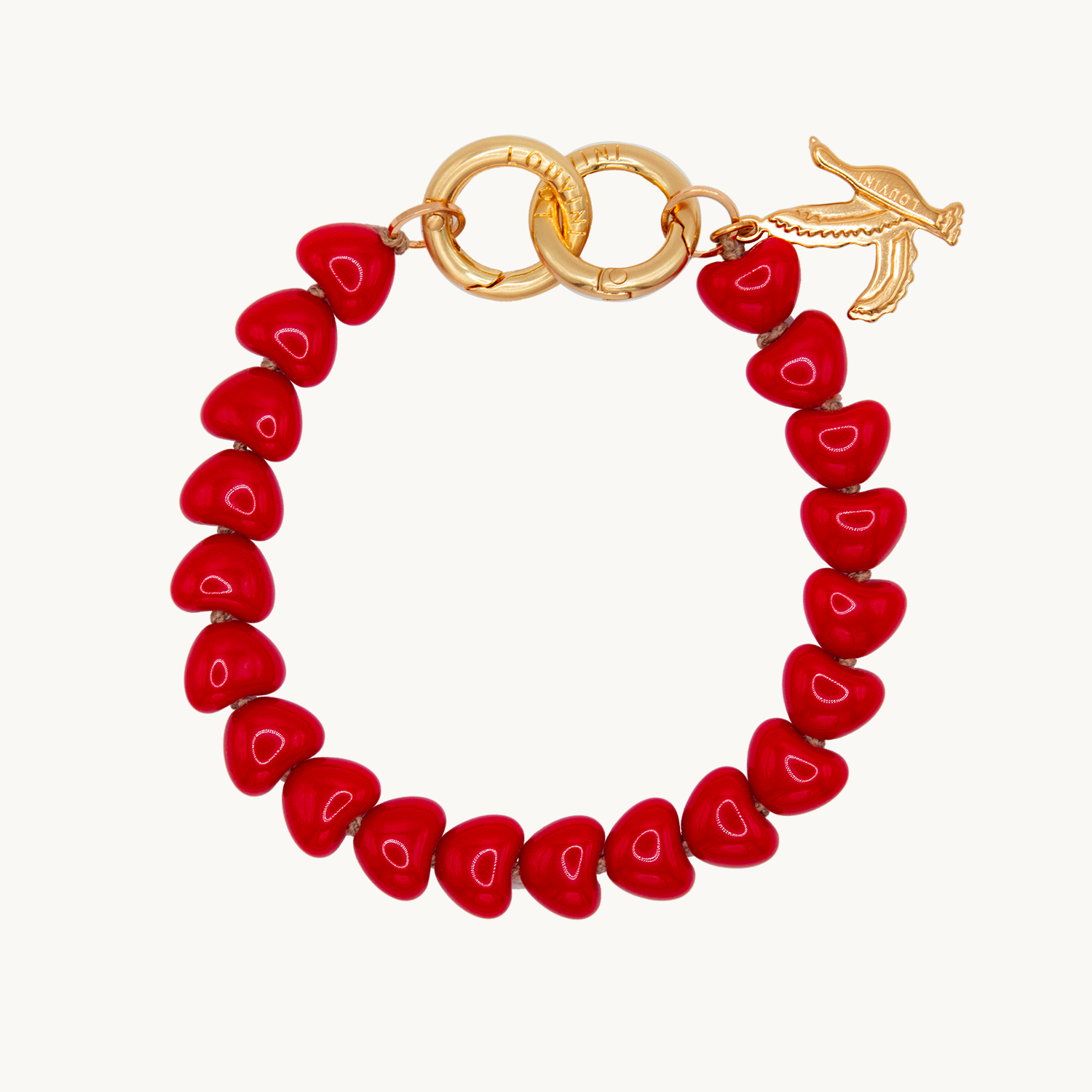 Petite chaine de telephone en coeur rouge