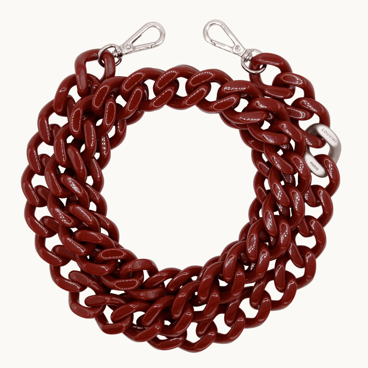 ZOE silver Chain - Burgundy
