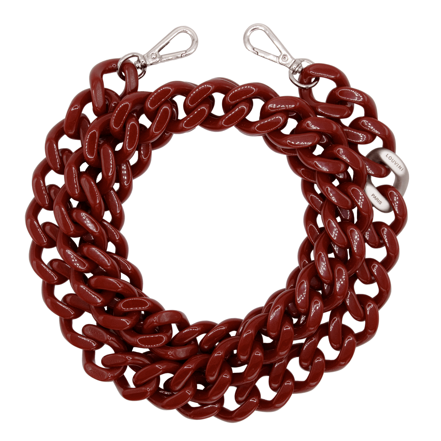 ZOE silver Chain - Burgundy