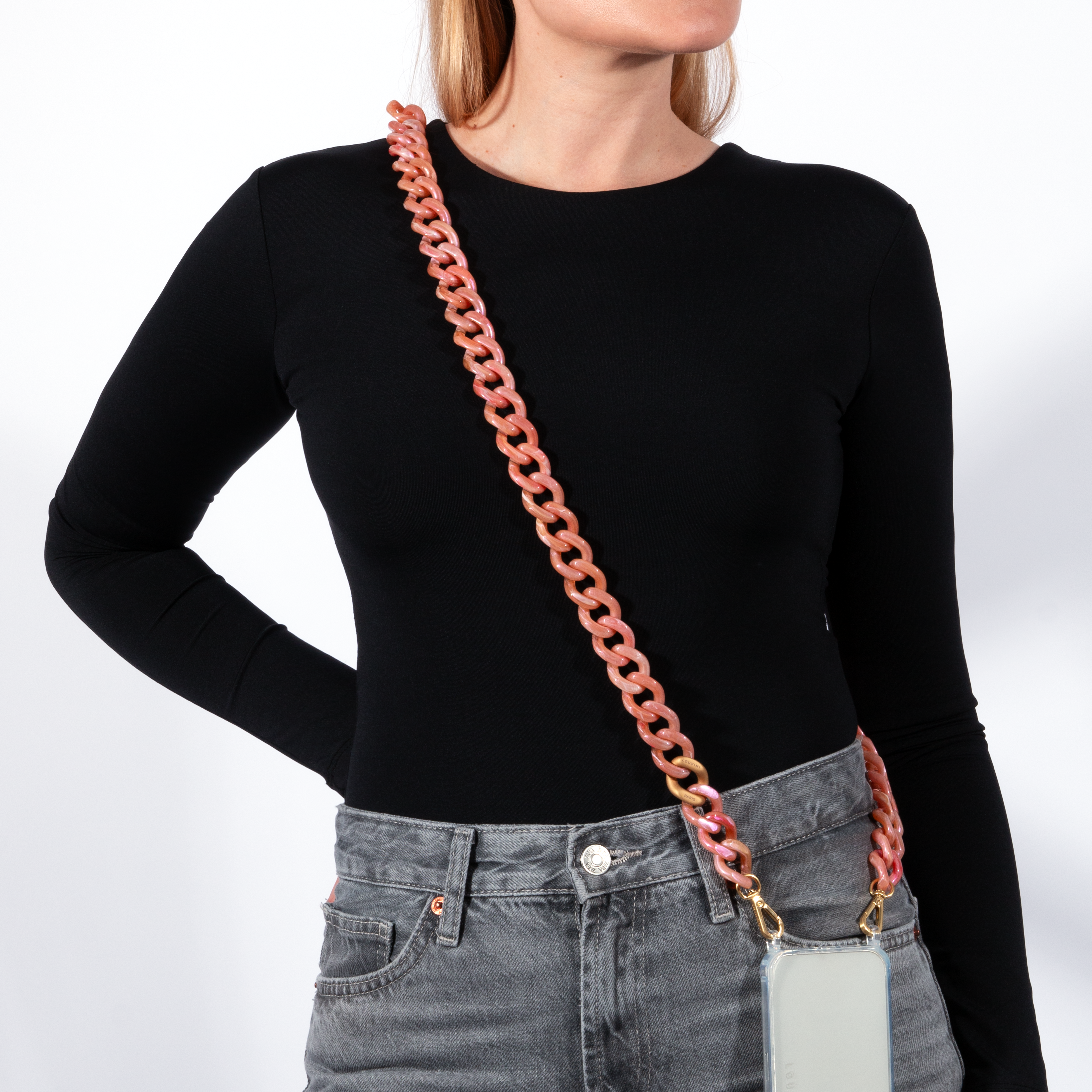 Chaîne à grosses mailles pour téléphone Guimauve