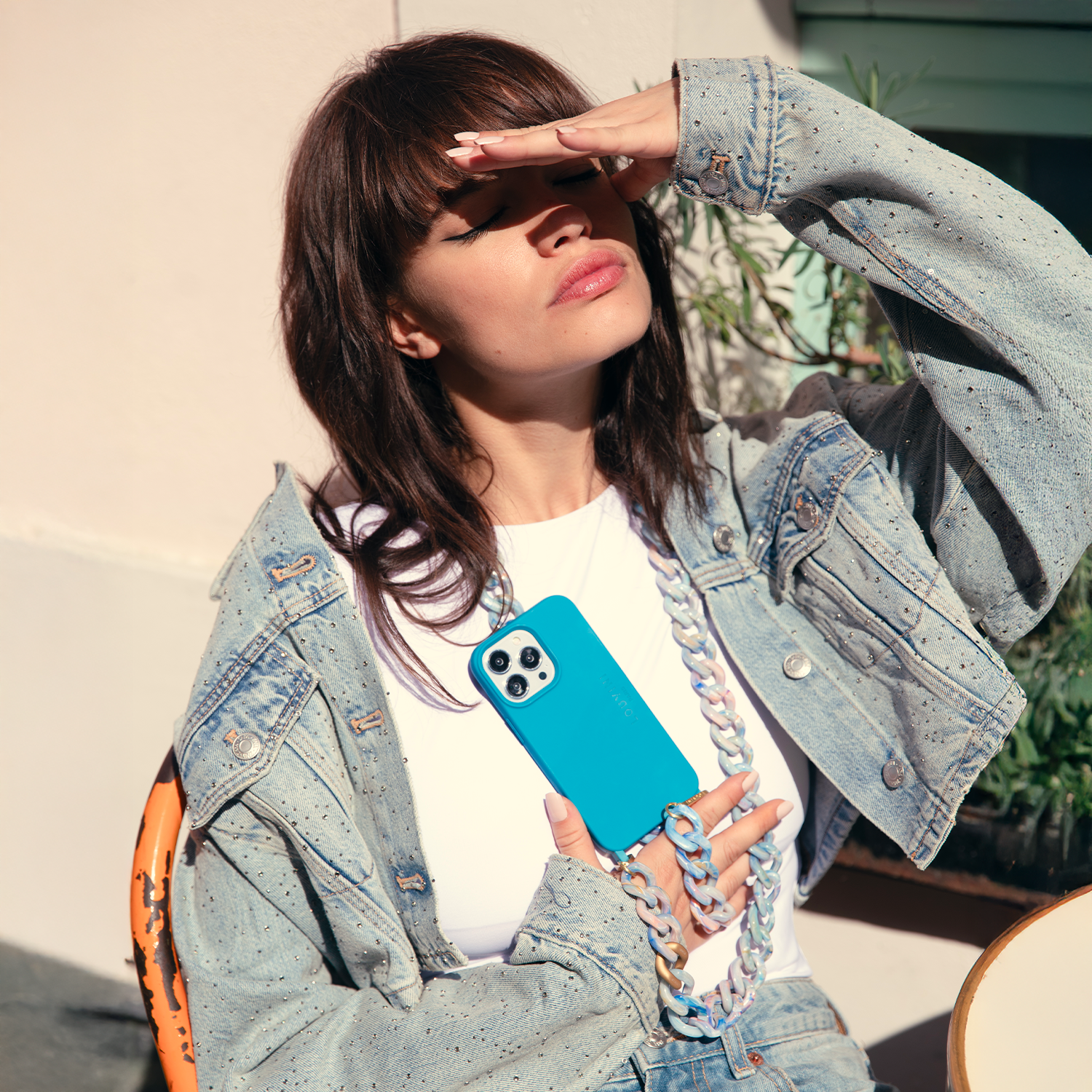 chaine bandouliere telephone guimauve