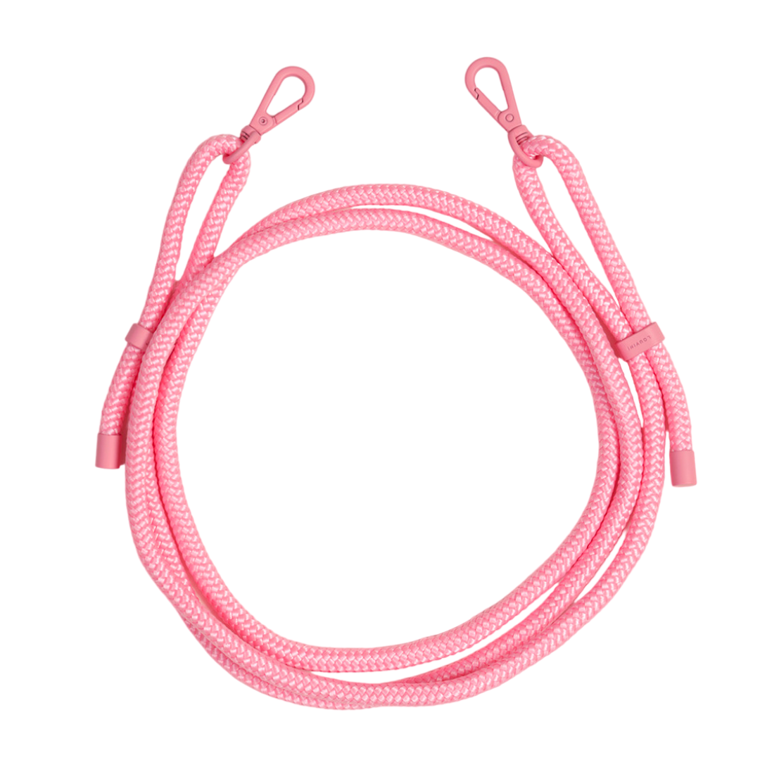 cordon pour téléphone rose avec mousquetons en bandoulière