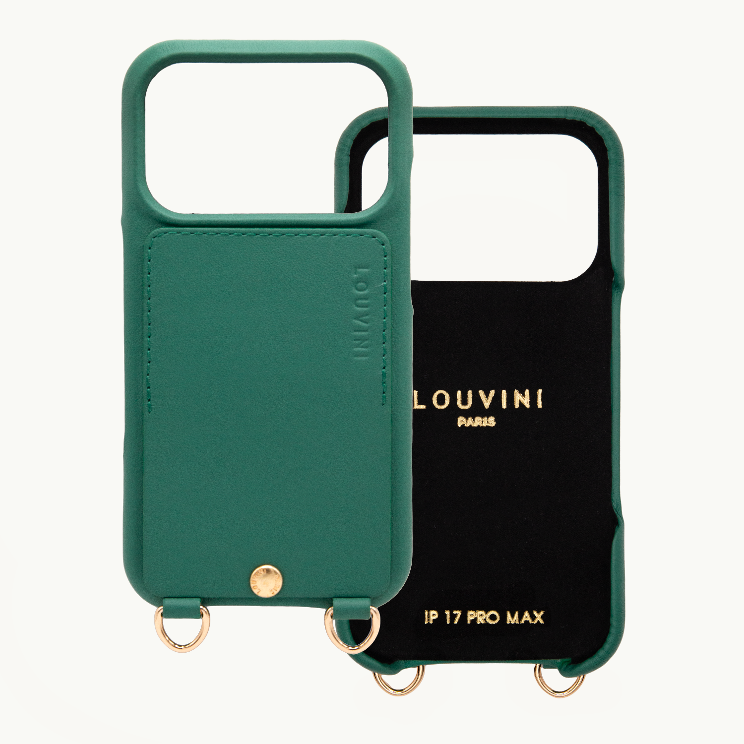 iPhone Leather Case with wallet and loops LOU - Emerald