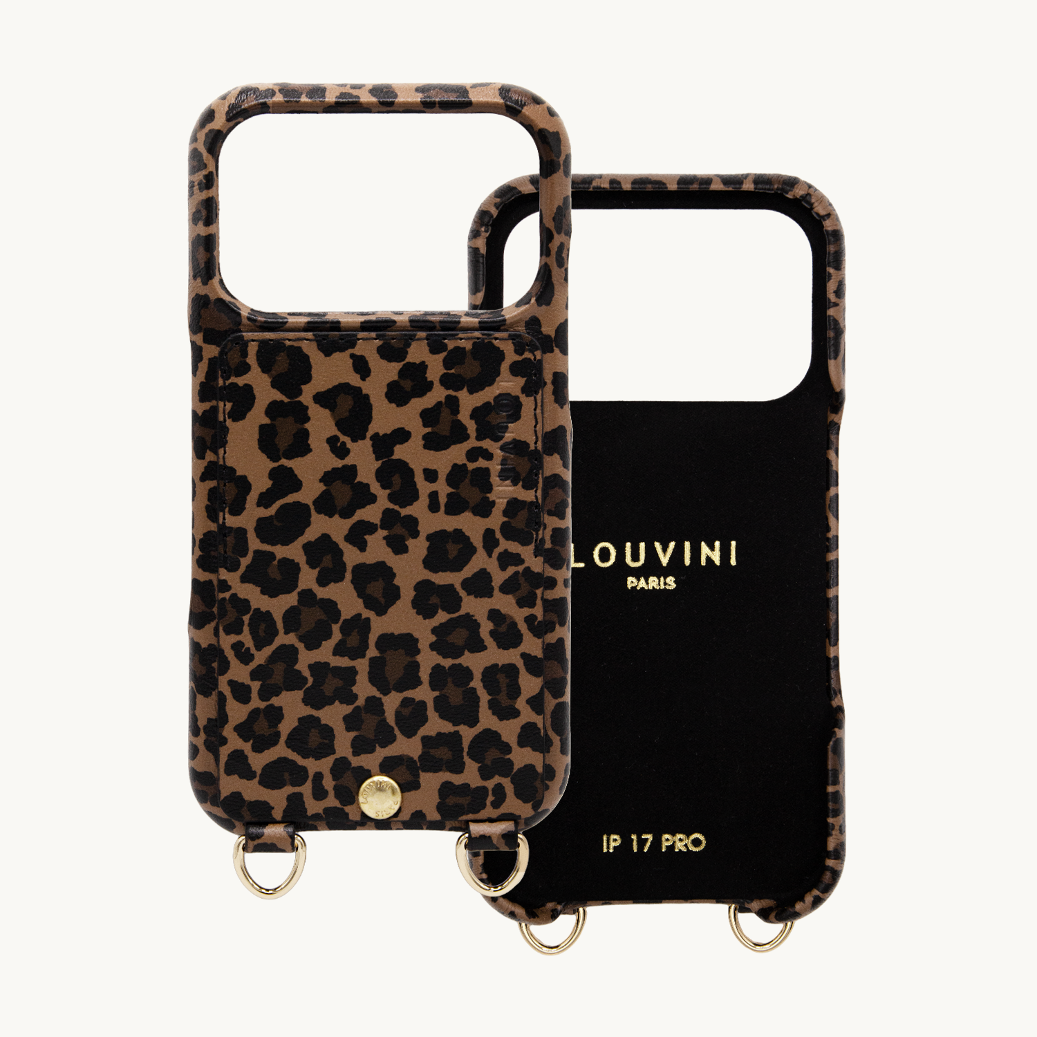 iPhone Leather Case with wallet and loops LOU - LEOPARD