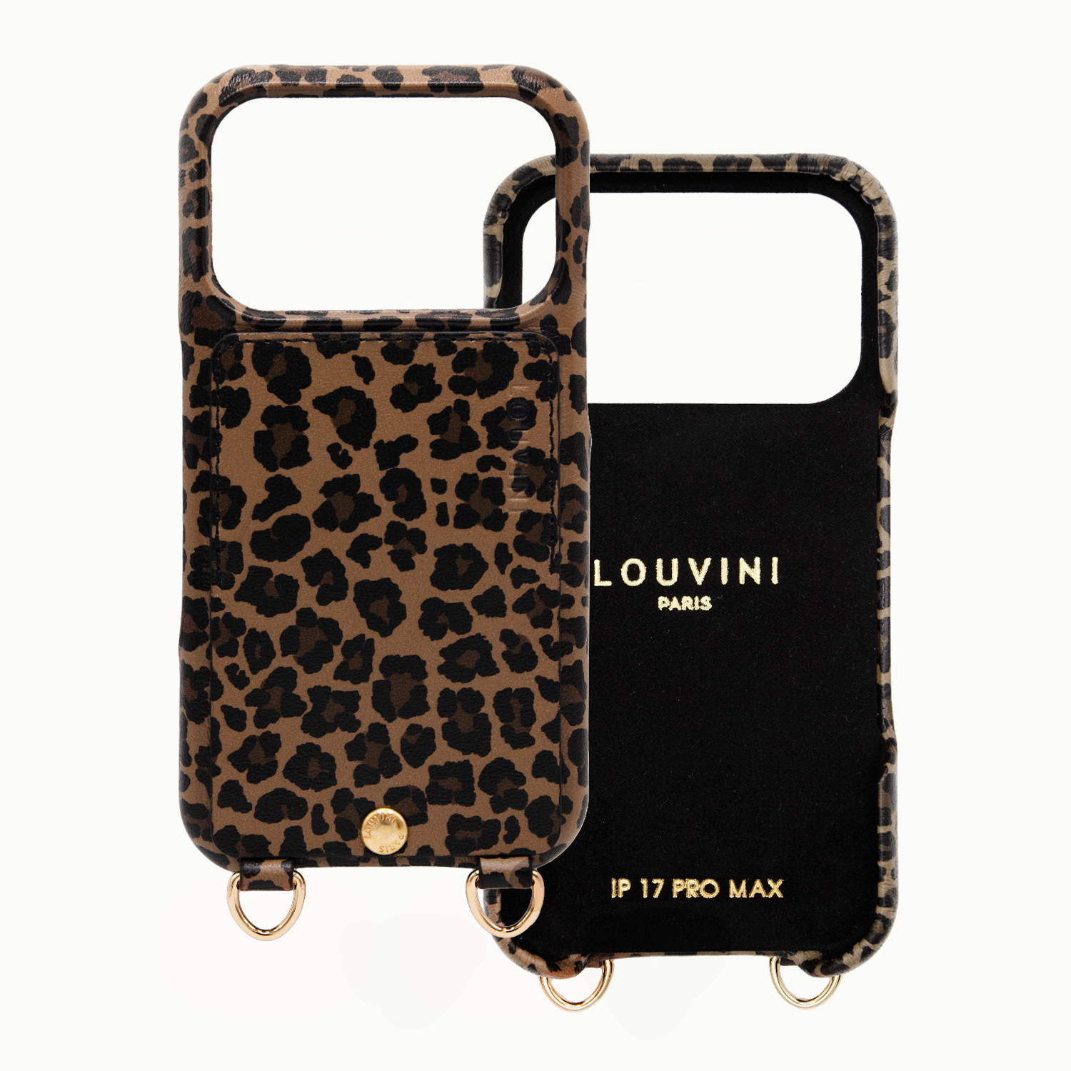 iPhone Leather Case with wallet and loops LOU - LEOPARD