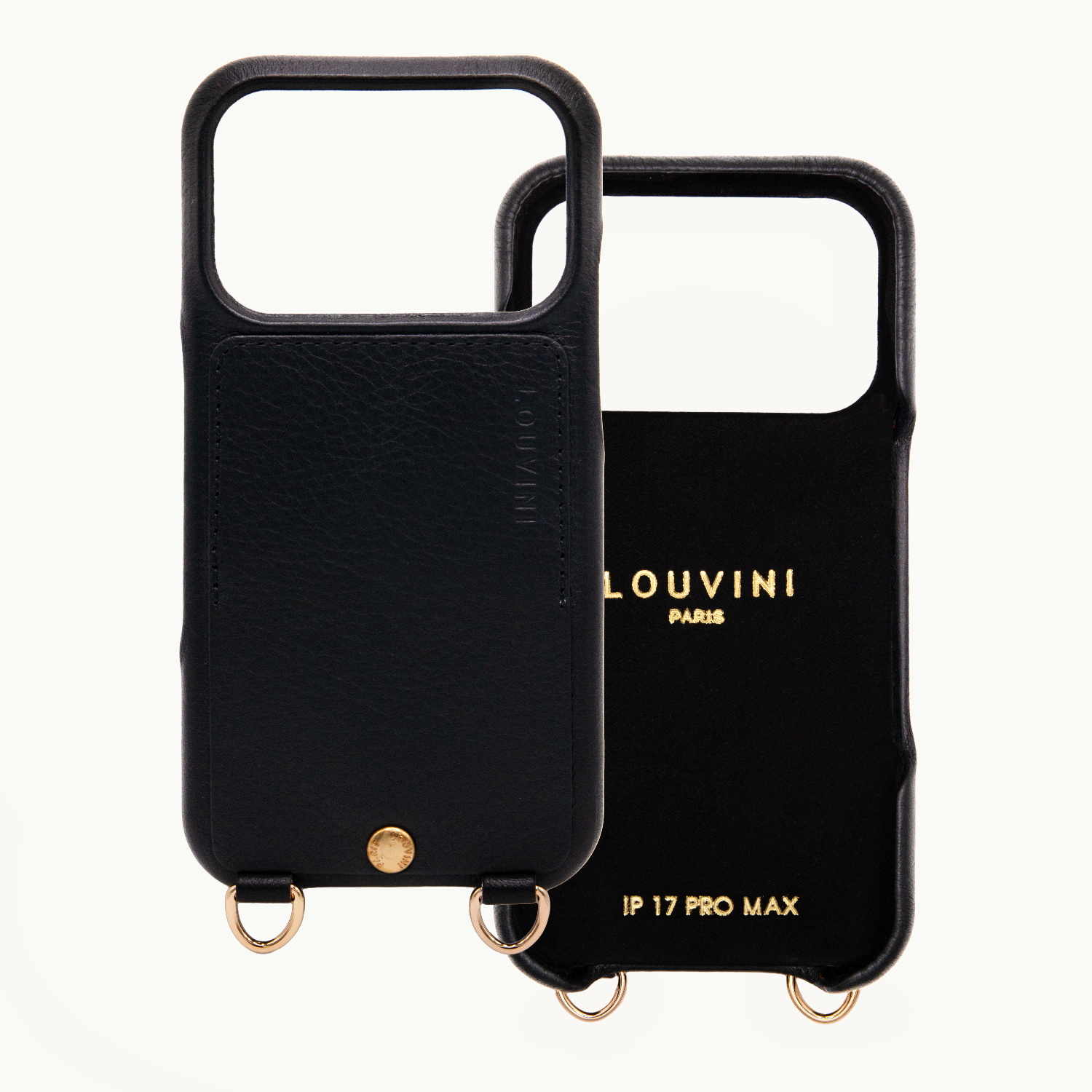 iPhone Leather Case with wallet and loops LOU - Black
