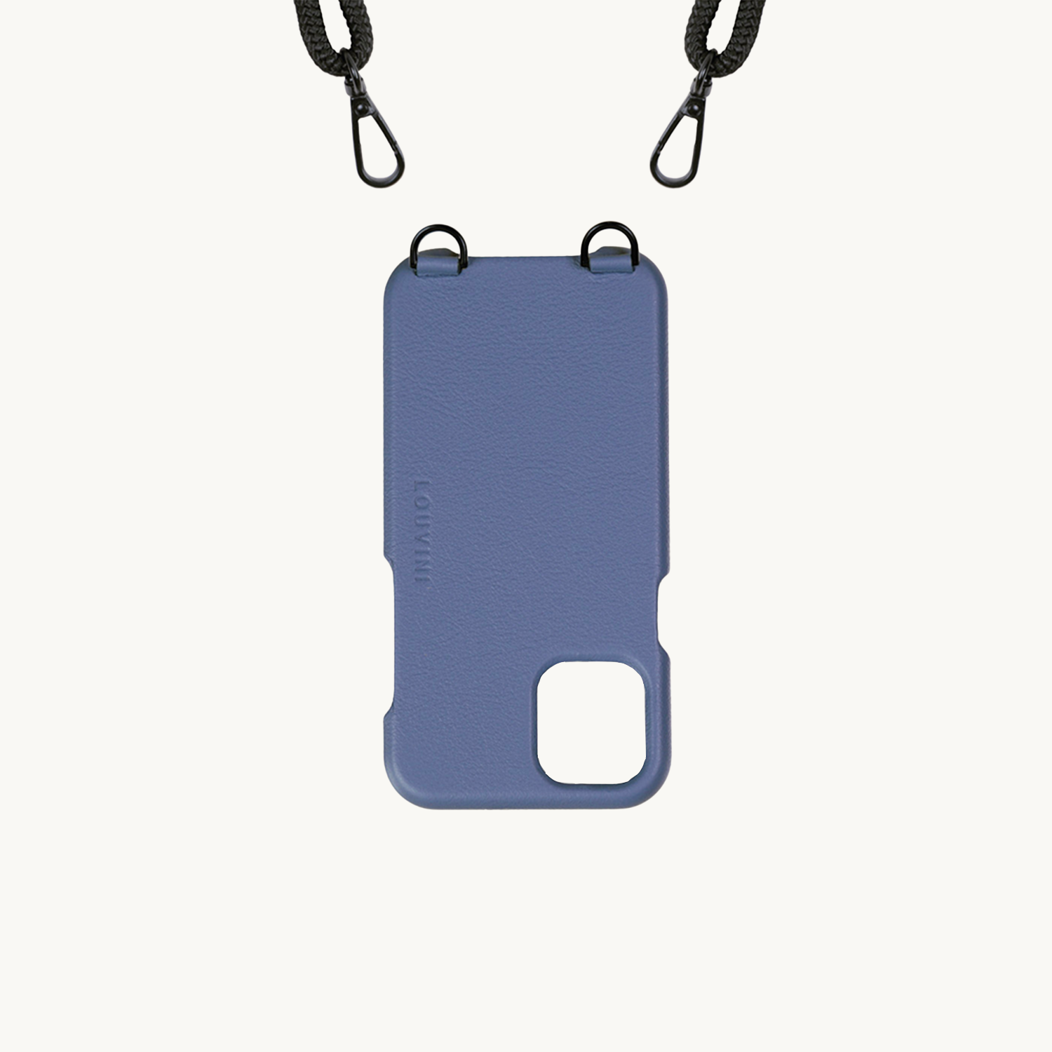 LEATHER IPHONE CASE WITH WALLET AND LOOPS OSCAR - BLUE