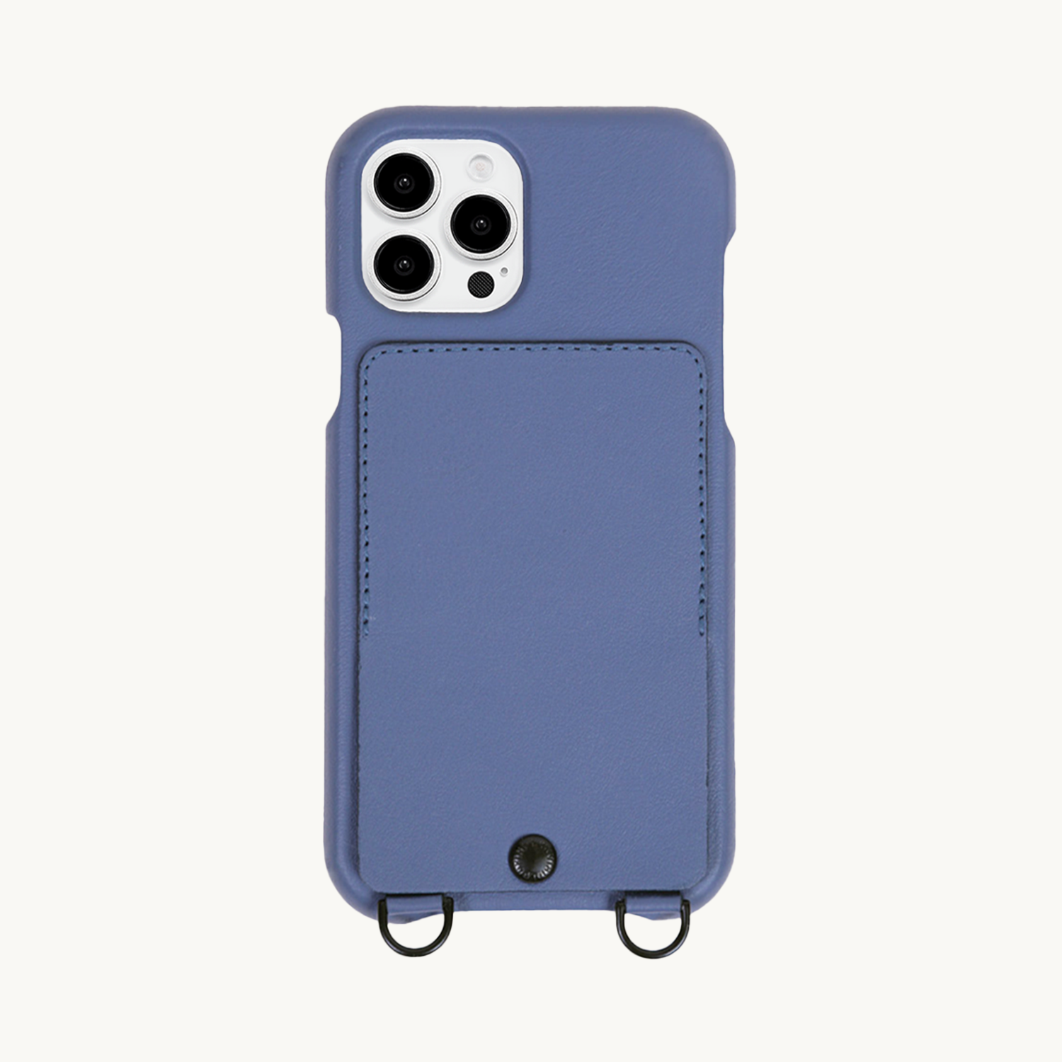 LEATHER IPHONE CASE WITH WALLET AND LOOPS OSCAR - BLUE