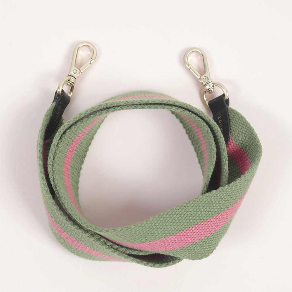 sangle de telephone bandouliere vert rose avec mousquetons