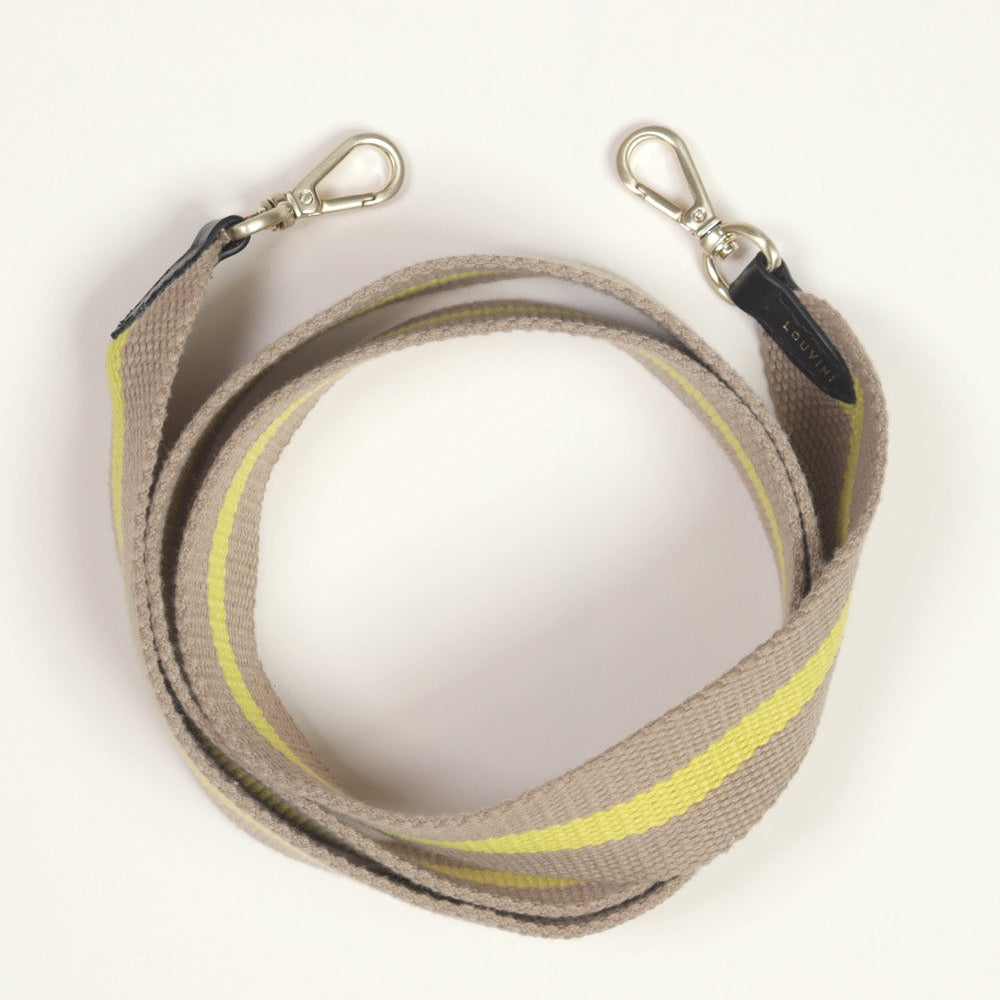 sangle de telephone beige jaune avec mousquetons