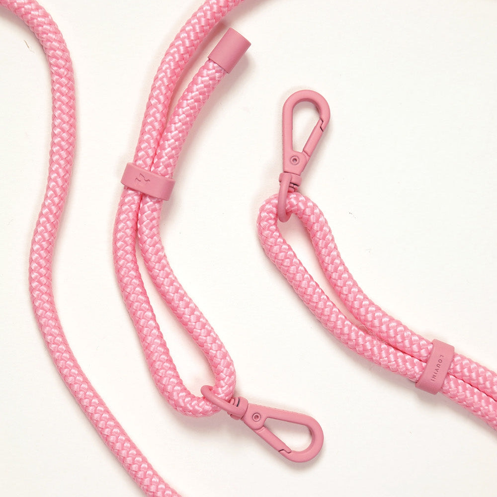 cordon pour téléphone rose avec mousquetons en bandoulière