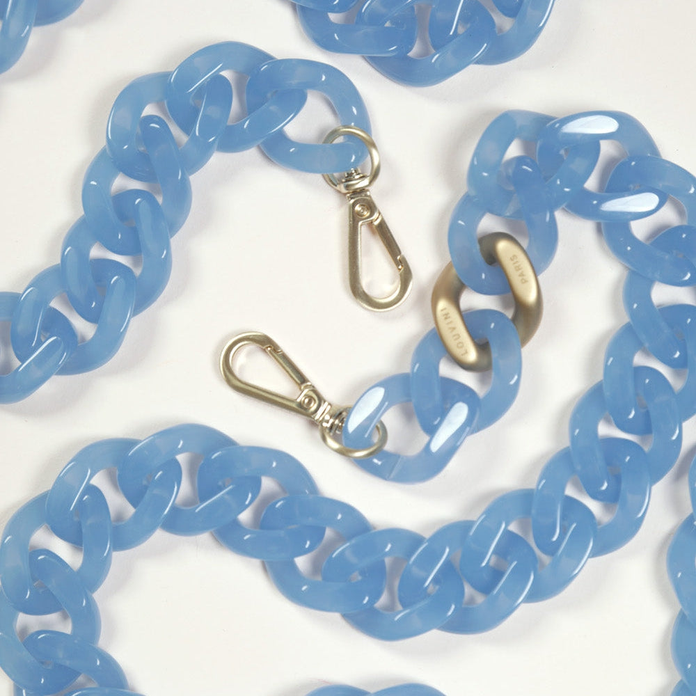 Chaîne de telephone bleu