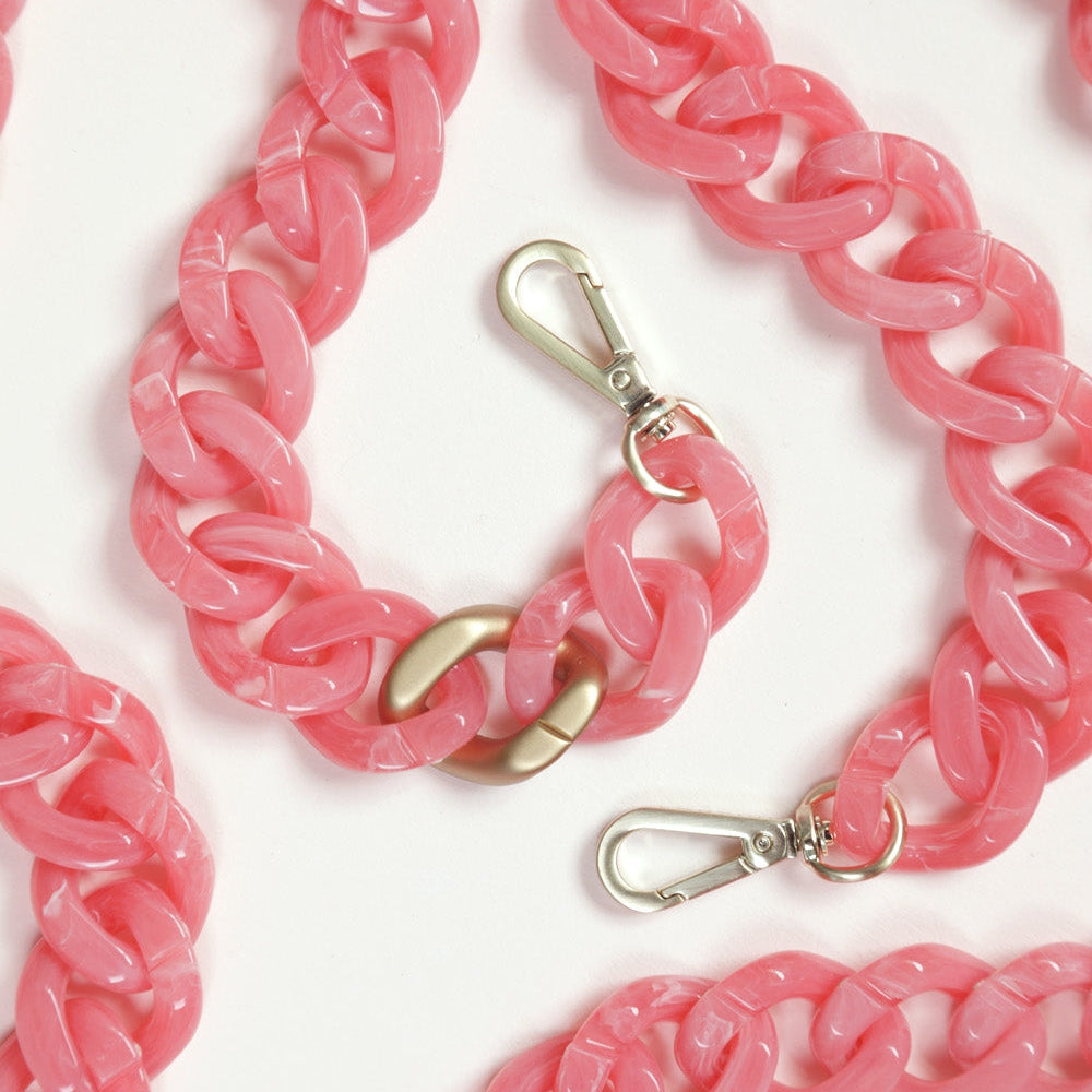 chaine telephone maillons corail bandouliere