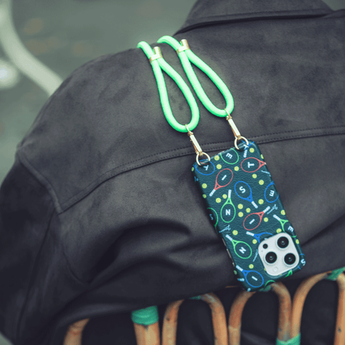 iPhone MagSafe Leather Case with Rings MAX Tennis - Green