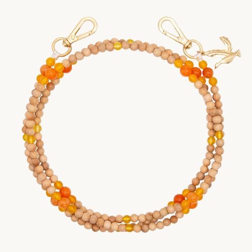 bandoulière en perles de bois