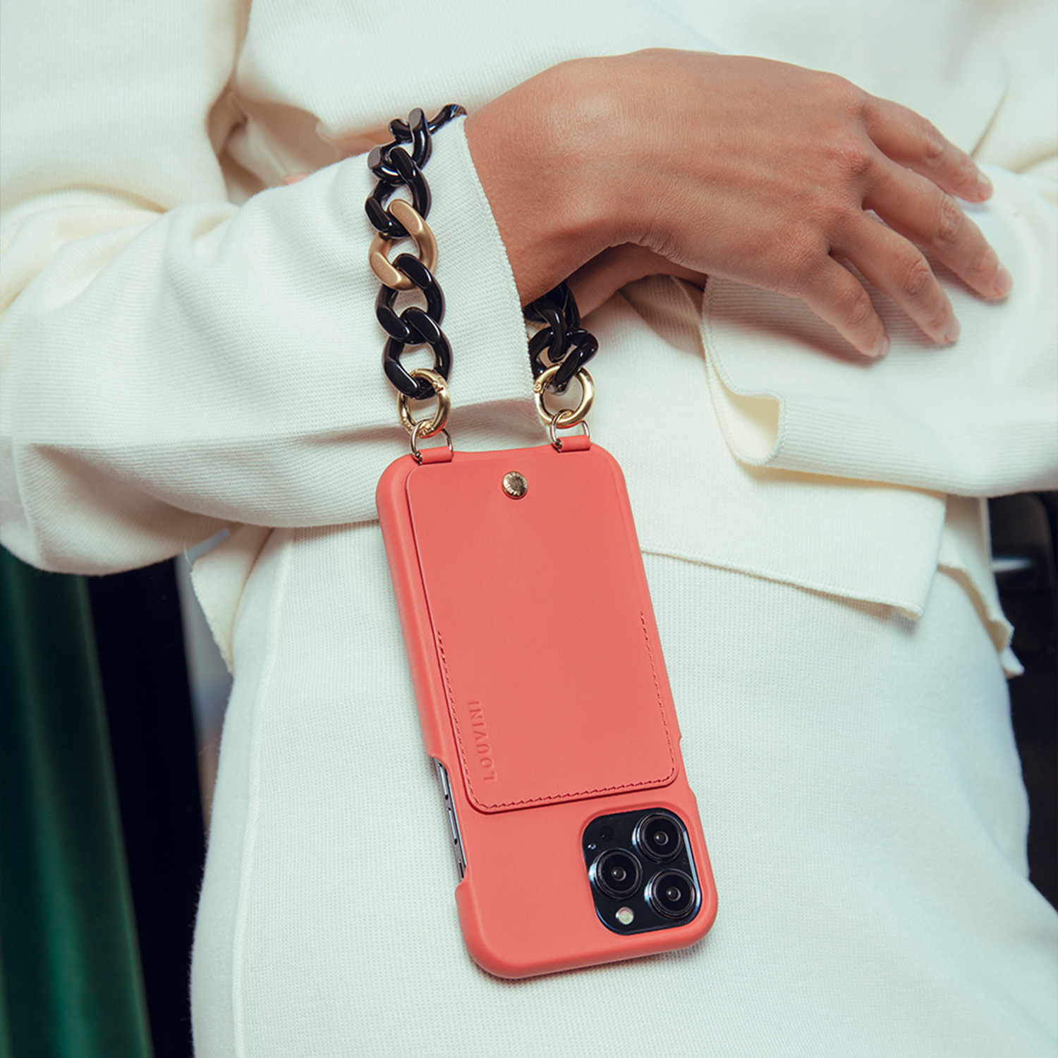 bracelet pour téléphone noir  