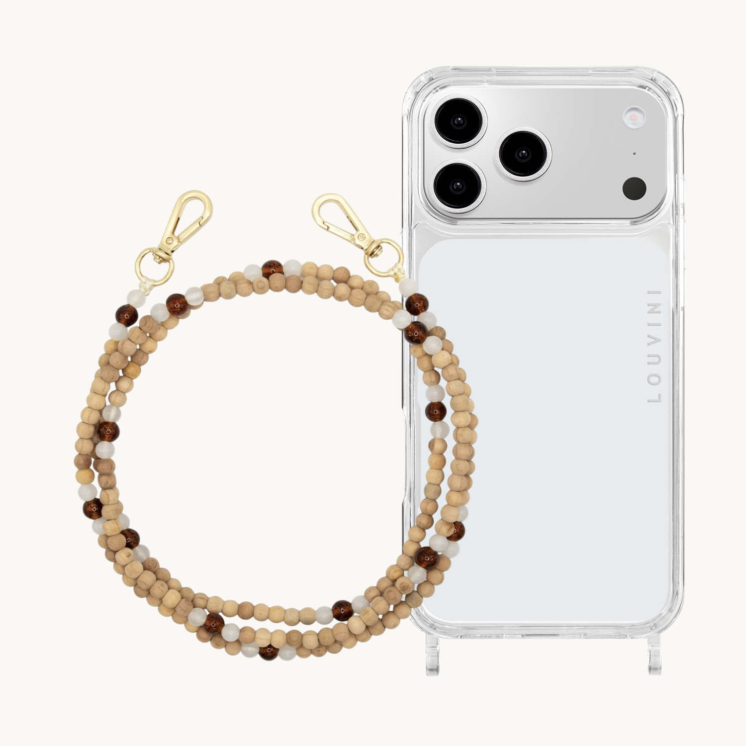 Charlie iPhone Case & Arielle "White-Brown" Strap
