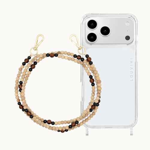 Charlie iPhone Case & Arielle "Black-Brown Sparkle" Strap