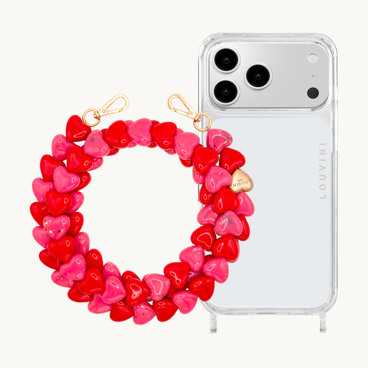 CHARLIE iPhone Case & CUORE Chain Pink-Red