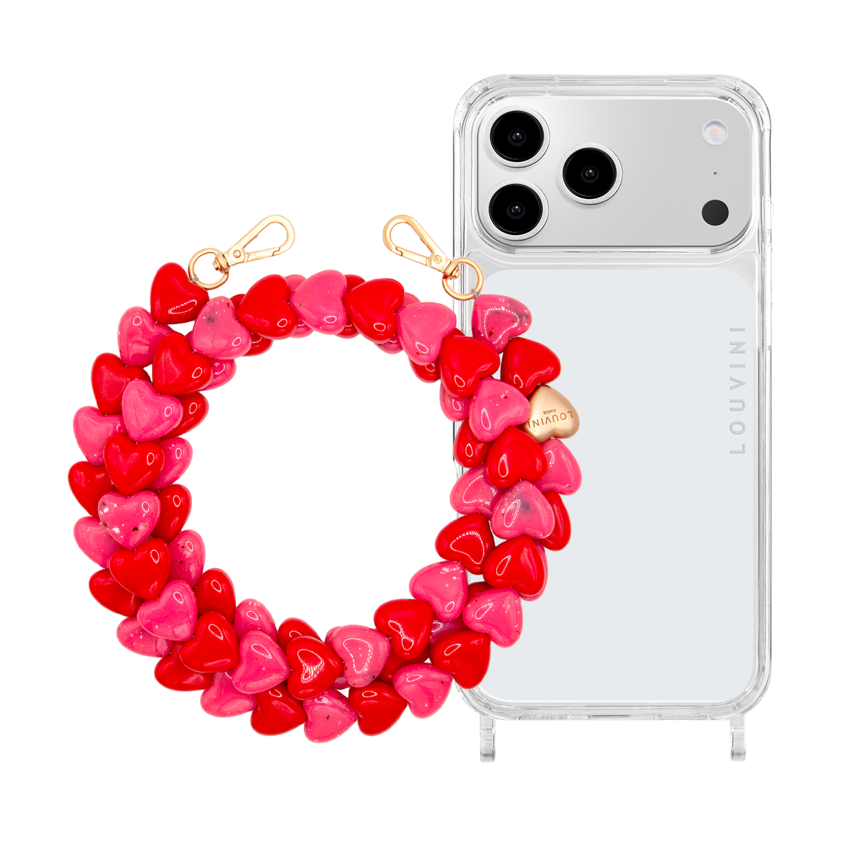 CHARLIE iPhone Case & CUORE Chain Pink-Red