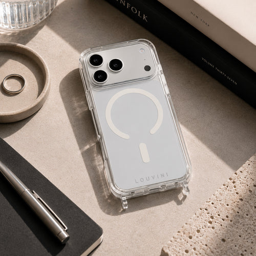 coque iphone 17 pro transparente magsafe intégré louvini