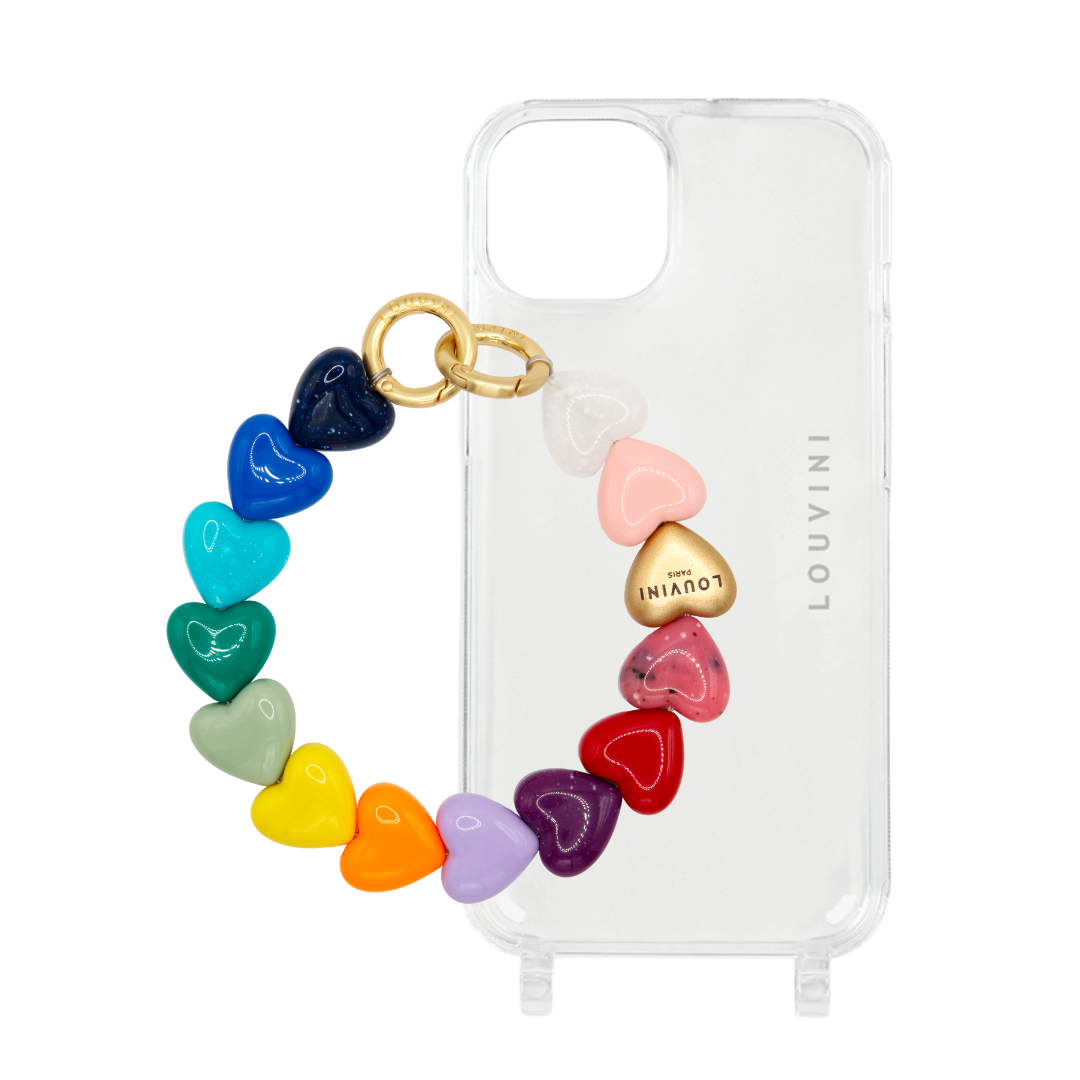 Charlie iPhone Case & Petit Cuore chain Rainbow