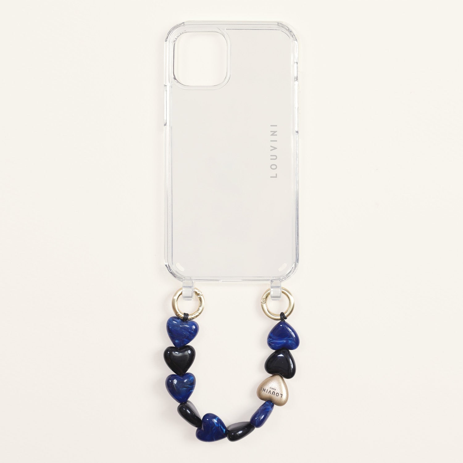 Charlie iPhone Case & Petit Cuore chain Black-Navy