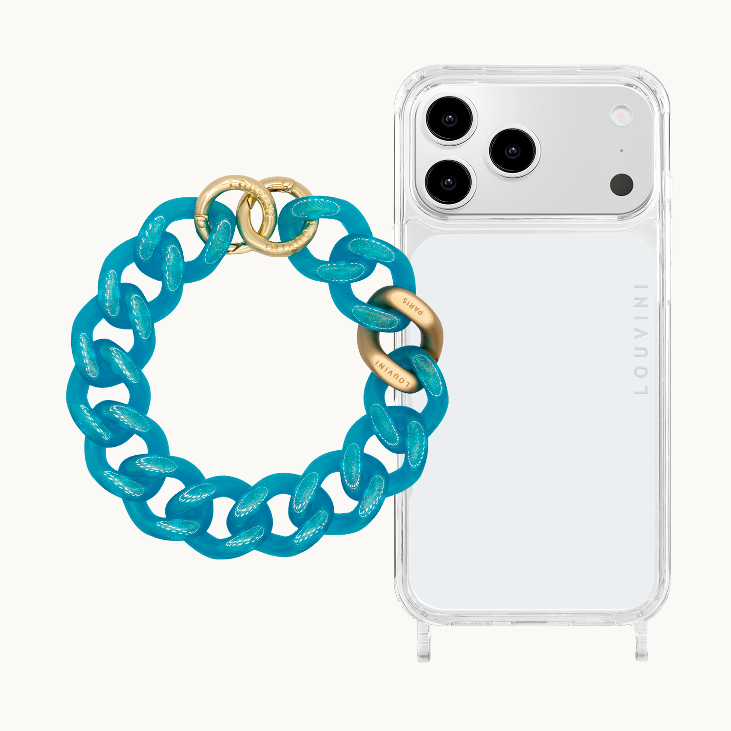 Charlie iPhone Case & Petit Zoe Iced Blue Chain