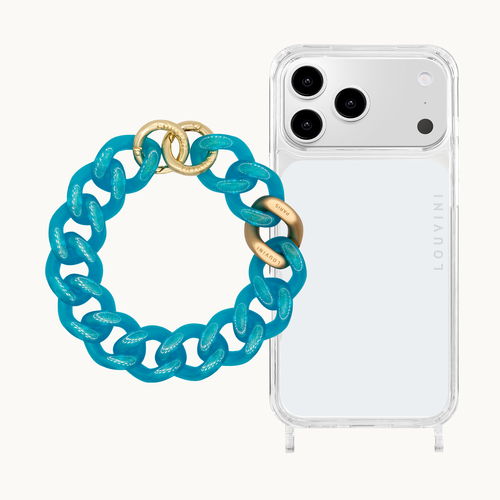 Charlie iPhone Case & Petit Zoe Iced Blue Chain