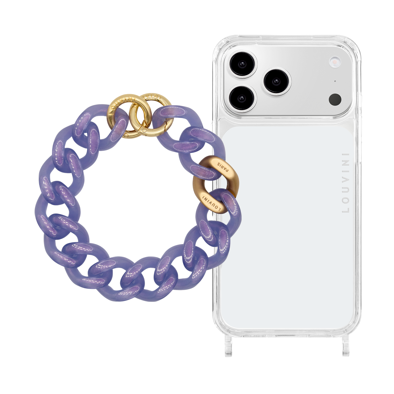 Charlie iPhone Case & Petit Zoe Iced Mauve Chain