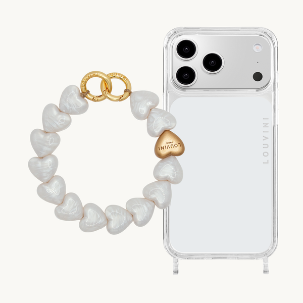 CHARLIE iPhone Case & PETIT CUORE White Pearl Bracelet
