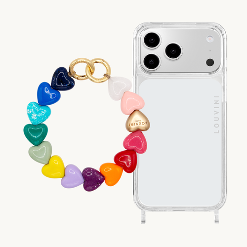 Charlie iPhone Case & Petit Cuore chain Rainbow