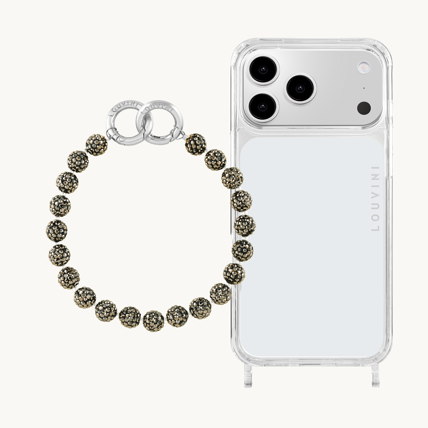 CHARLIE iPhone Case & PETIT DAISY Silver Anthracite Bracelet