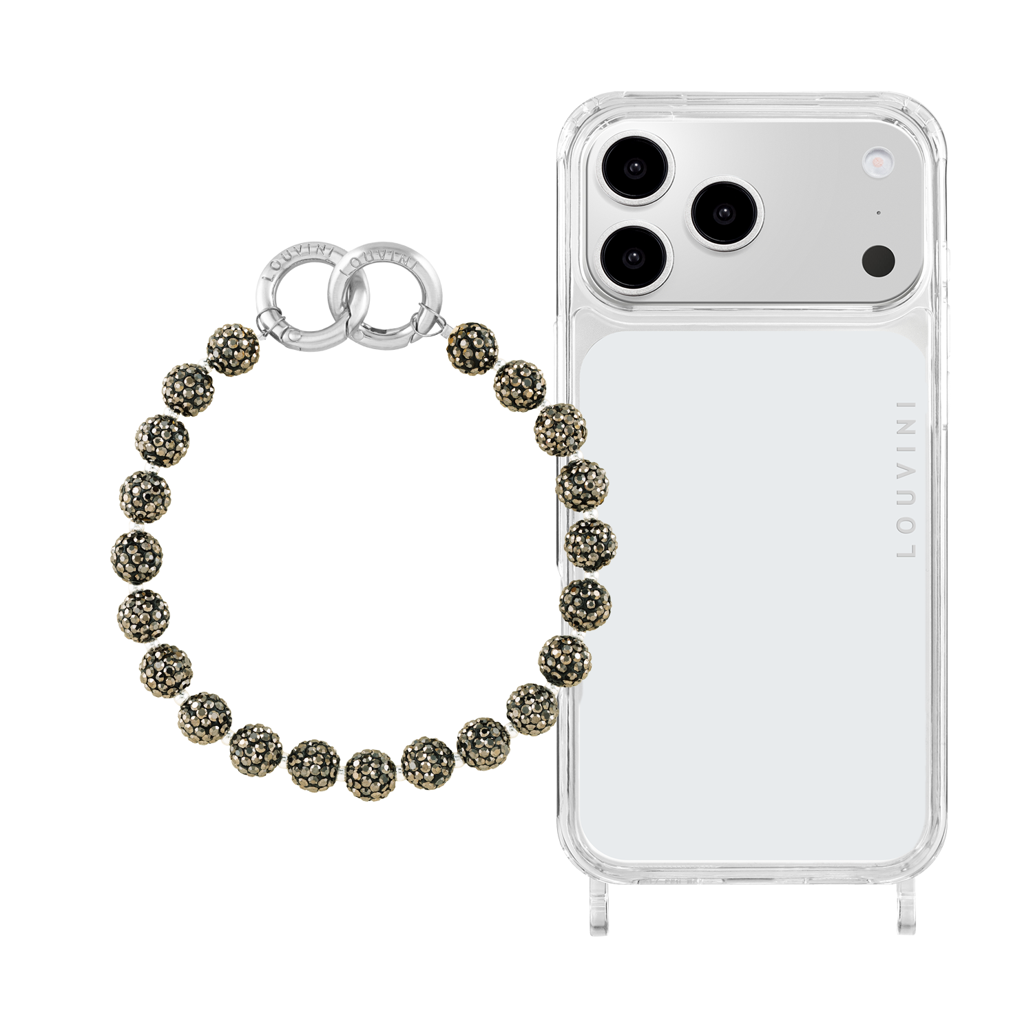 CHARLIE iPhone Case & PETIT DAISY Silver Anthracite Bracelet