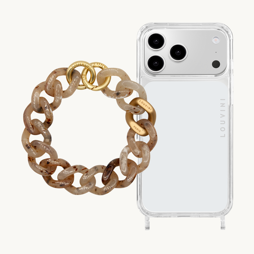 Charlie iPhone Case & Petit Zoe Beige Tortoiseshell Chain