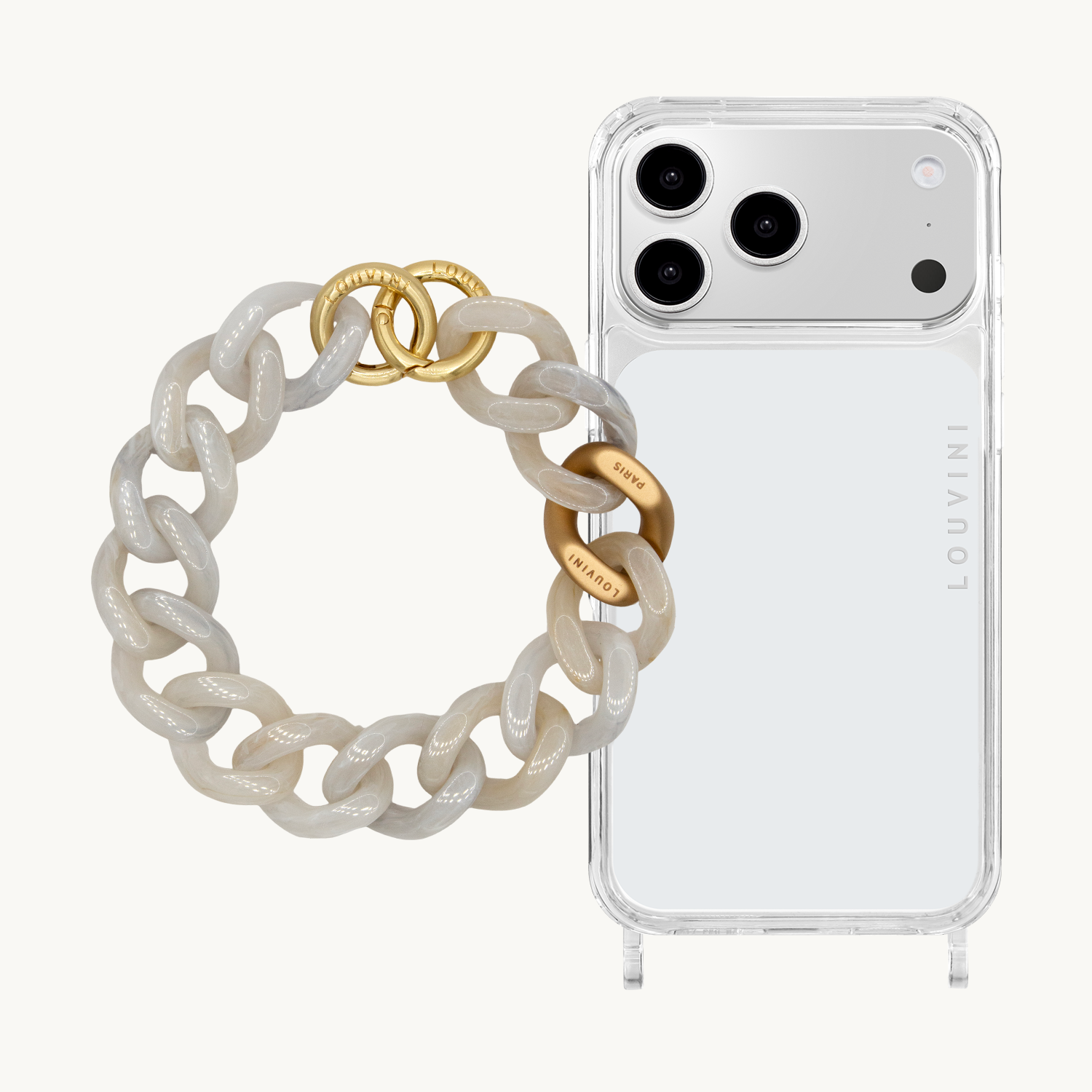 Charlie iPhone Case & Petit Marbled White Chain