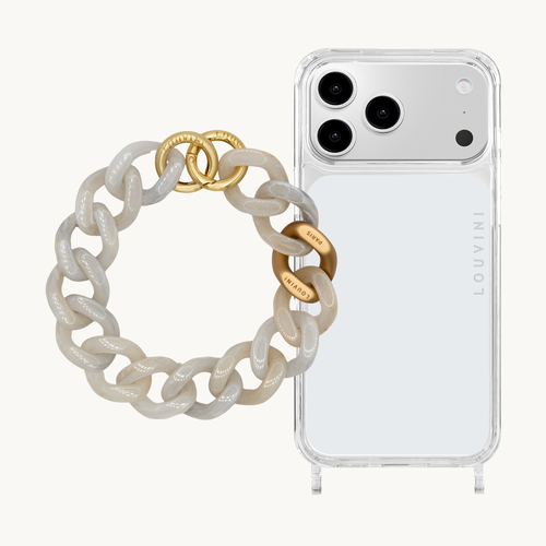 Charlie iPhone Case & Petit Marbled White Chain