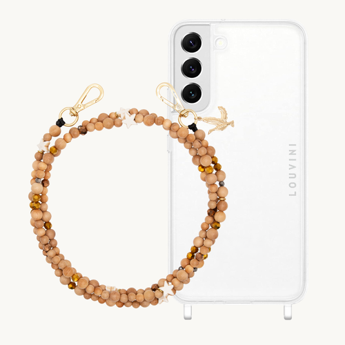 ensemble coque samsung et bandoulière de téléphone à perles