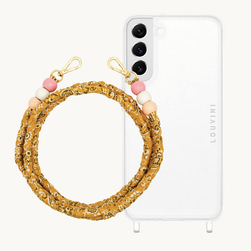 ensemble coque de téléphone transparente avec cordon en tissu bandana 