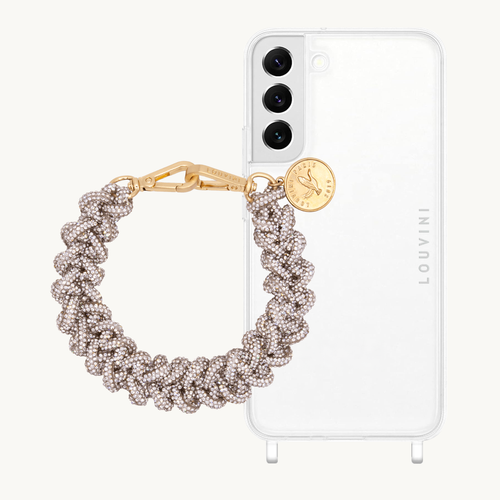 ensemble coque samsung et bracelet de téléphone à strass