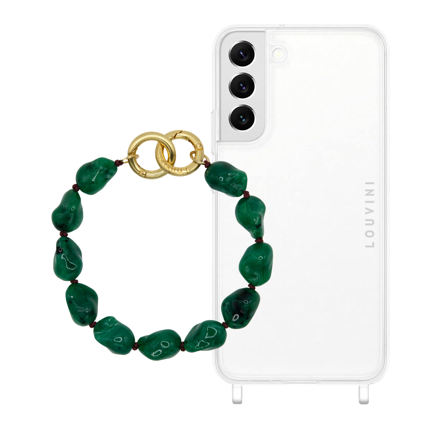 ensemble coque samsung et bracelet de téléphone avec perles couleur sphinx