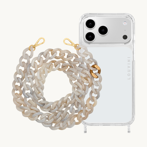 Charlie iPhone Case & Zoe Marbled White Chain