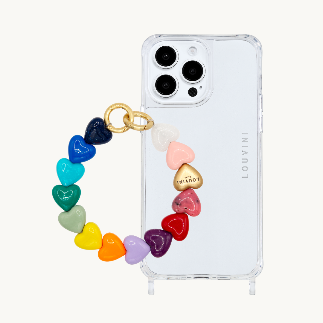 Charlie iPhone Case & Petit Cuore chain Rainbow